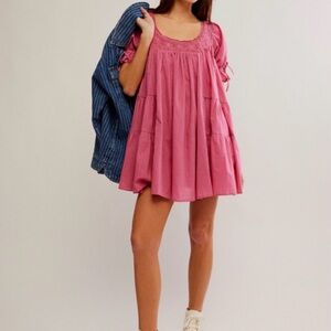 Free People Sandy Shores Babydoll Dress - Pink